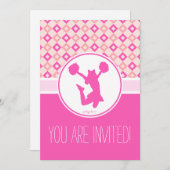 Rosa Karo-Karo-Party Einladung (Vorne/Hinten)