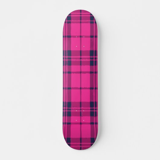 Rosa Karo Modernes Musterdesign Skateboard (Vorne)