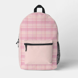 Rosa Karo Pastellmuster Bedruckter Rucksack