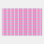 Rosa Karo Pop Geschenkpapier Set (Vorderseite)
