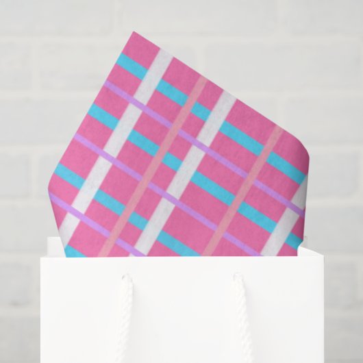 Rosa Karo Pop Seidenpapier (Geschenktüte)