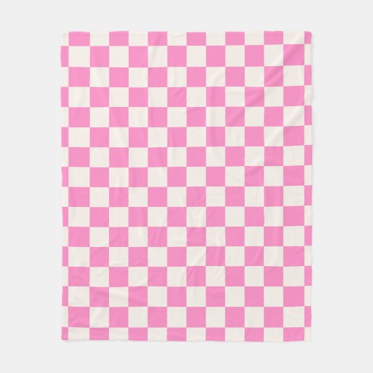 Rosa Karo, Prüfplatine-Muster, geprüft Fleecedecke (Vorderseite)