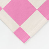 Rosa Karo, Prüfplatine-Muster, geprüft Fleecedecke (Ecke)