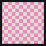 Rosa Karo, Prüfplatine-Muster, geprüft Künstlicher Leinwanddruck<br><div class="desc">Kariertes Muster - rosa und cremeweiße Schachbretter.</div>