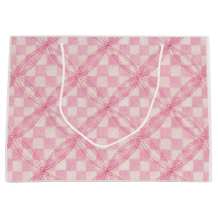 ROSA KARO QUILT Große Geschenktüte / Rosig