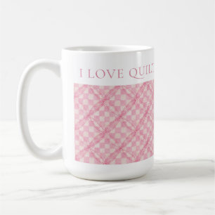 ROSA KARO QUILT Hohe Weiße Tasse + Text