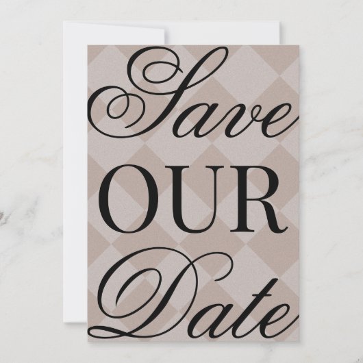 Rosa Karo Save The Date Einladung (Vorderseite)