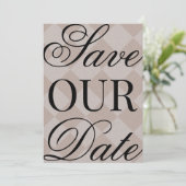 Rosa Karo Save The Date Einladung (Stehend Vorderseite)