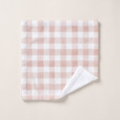 Rosa Karo Streifen Badhandtuch Set (Waschlappen)