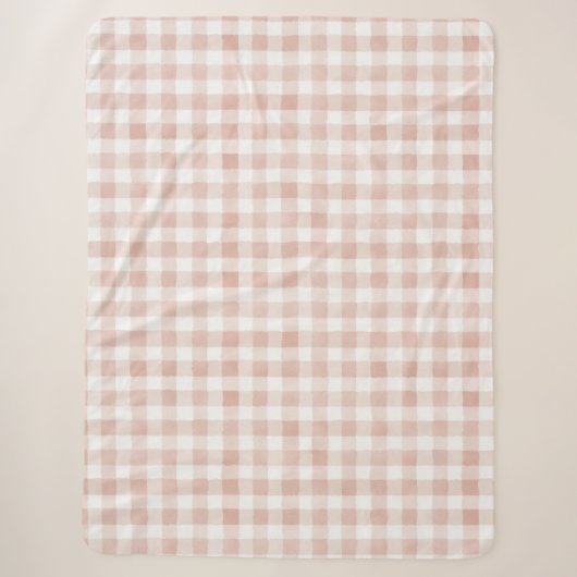Rosa Karo Streifen Sherpadecke (Vorderseite)
