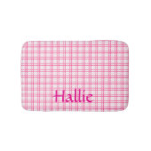 Rosa Karomuster saugende Haustiermatte Badematte (Vorderseite)