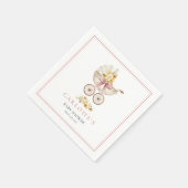Rosa Karosse Willkommen Baby Shower Serviette (Ecke)