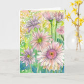 Rosa Karte (Gelbe Blume)