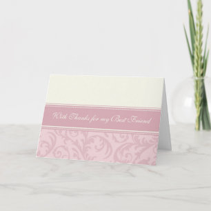 Rosa Karte für die beste Freundin und Trauzeugin a