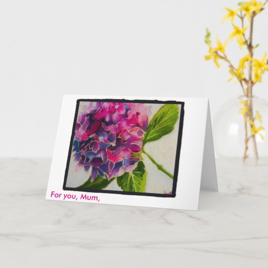 Rosa Karte Hydrangea Mutter Tages (Gelbe Blume)