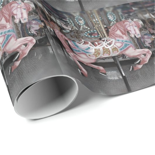 Rosa Karussell Geschenkpapier (Rolleneckpunkt)