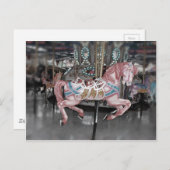 Rosa Karussell Postkarte (Vorne/Hinten)