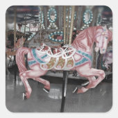 Rosa Karussell Quadratischer Aufkleber (Vorderseite)