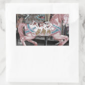 Rosa Karussell Rechteckiger Aufkleber (Tasche)