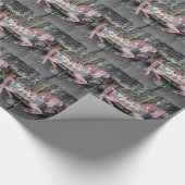 Rosa Karussellpferd Geschenkpapier (Ecke)