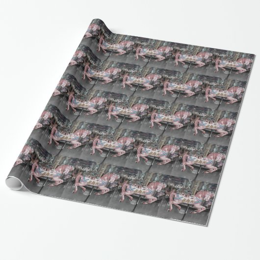 Rosa Karussellpferd Geschenkpapier (Ungerollt)