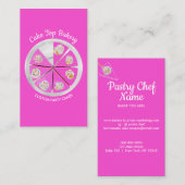 Rosa Käse Kuchen Top Slice Visitenkarte (Vorne/Hinten)