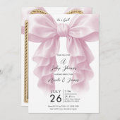 Rosa Kaskade Ruffle Bow Classy Baby Dusche Einladung (Vorne/Hinten)
