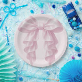 Rosa Kaskade Ruffle Bow Classy Posh Pappteller (Party)