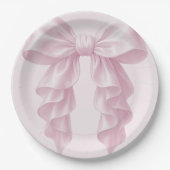 Rosa Kaskade Ruffle Bow Classy Posh Pappteller (Vorderseite)