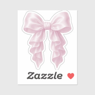 Rosa Kaskade Ruffle Bow Elegante Girly Aufkleber