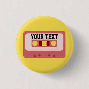 Rosa Kassette Button