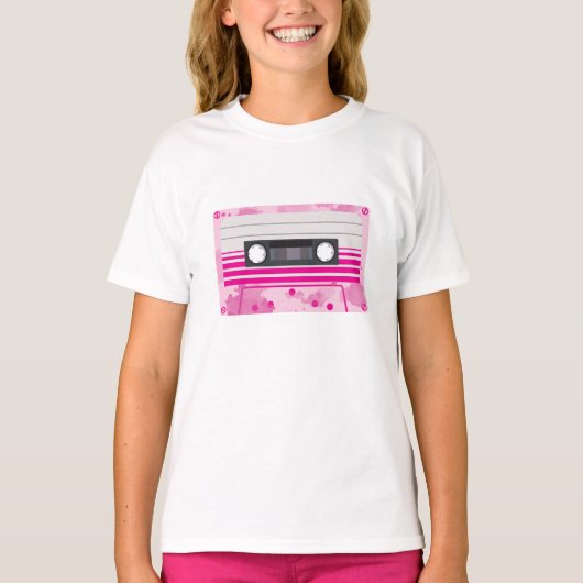 Rosa Kassettenband mit rosa Splash T-Shirt (Vorderseite)