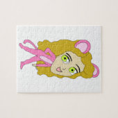 rosa Katamädchen  Puzzle (Horizontal)