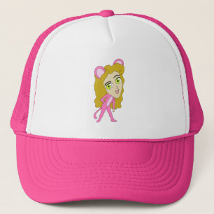 rosa Katamädchen Truckerkappe