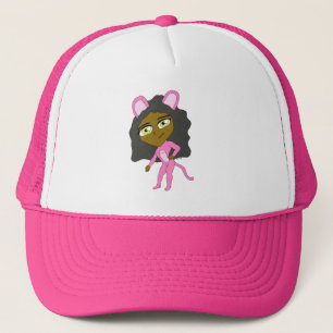 rosa Katamädchen Truckerkappe