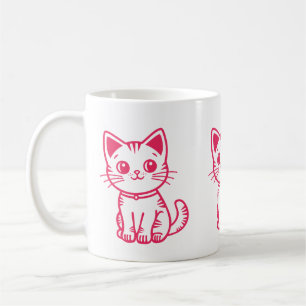 Rosa Kätzchen  Kaffeetasse