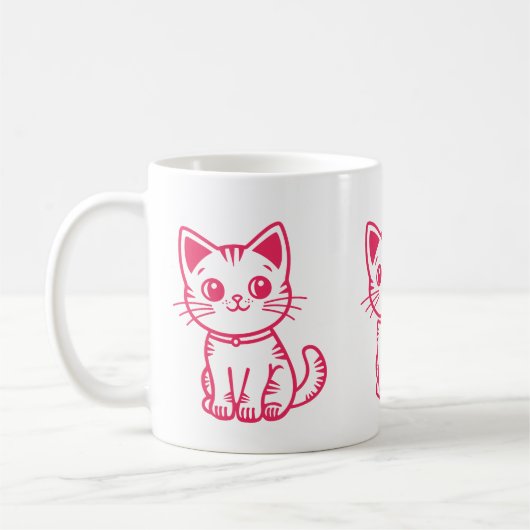 Rosa Kätzchen  Kaffeetasse (Links)
