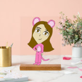 Rosa Katze Acrylschild (Hochzeit)