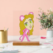Rosa Katze Acrylschild (Hochzeit)