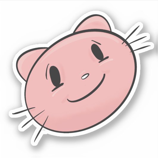 Rosa Katze Aufkleber (Vorderseite)