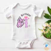 Rosa Katze Baby Strampler