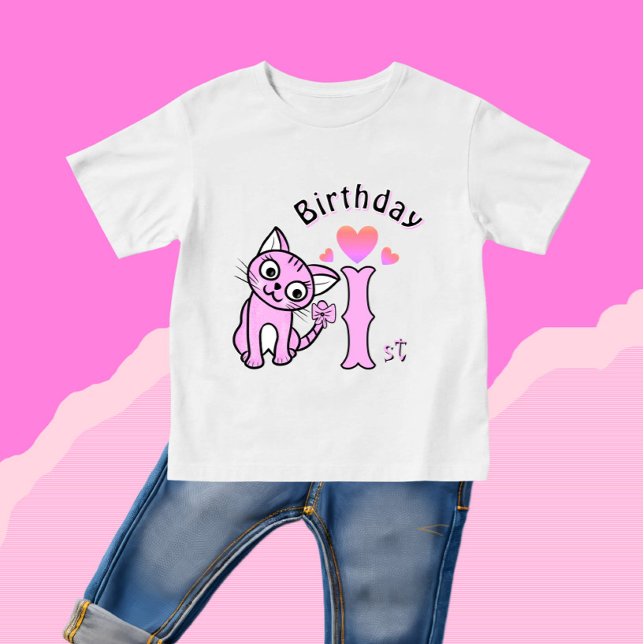 Rosa Katze Baby T-shirt (Von Creator hochgeladen)