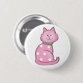 rosa Katze Button (Vorne & Hinten)