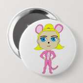 Rosa Katze Button (Vorne & Hinten)