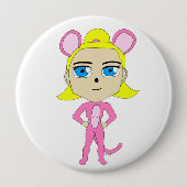 Rosa Katze Button (Vorderseite)