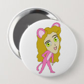 Rosa Katze Button (Vorne & Hinten)