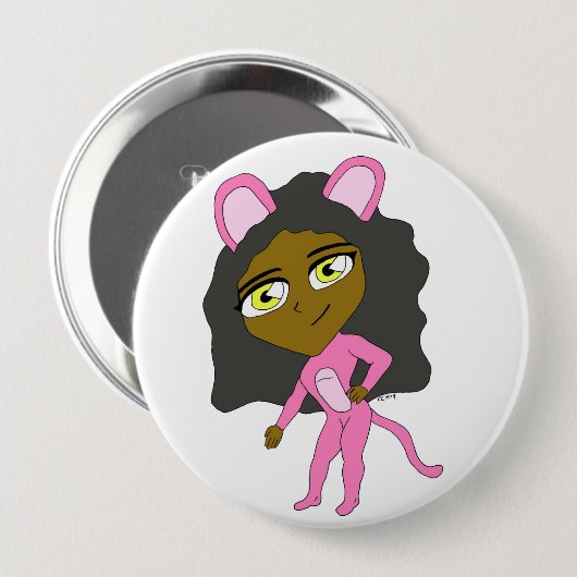 Rosa Katze Button (Vorne & Hinten)