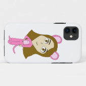 Rosa Katze Case-Mate iPhone Hülle (Rückseite (Horizontal))