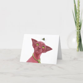 Rosa Katze Feiertagskarte