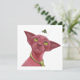 Rosa Katze Feiertagskarte